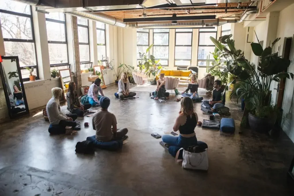 people practicing self-care