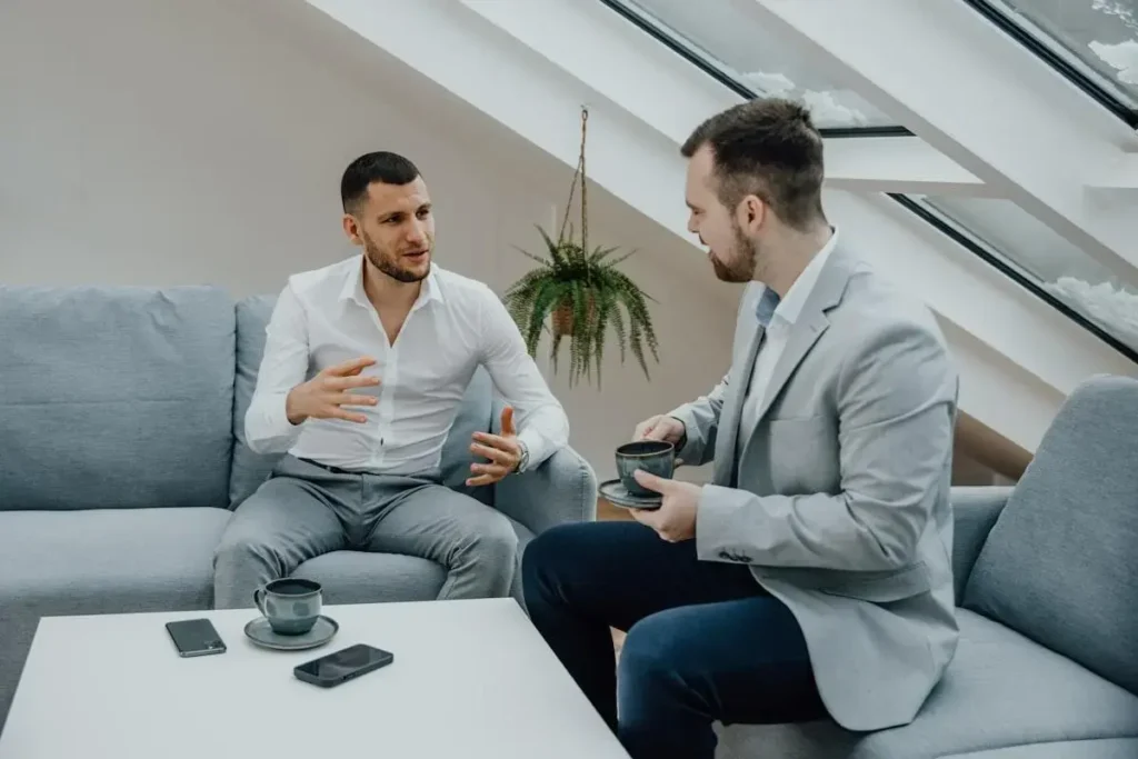 therapist discussing