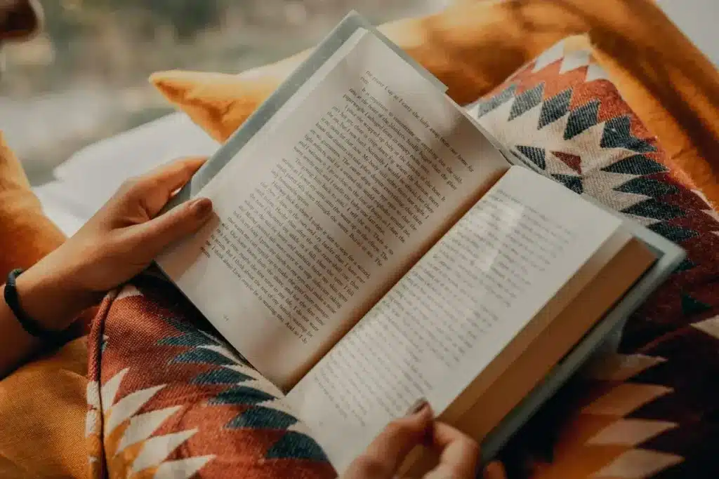 person reading joy