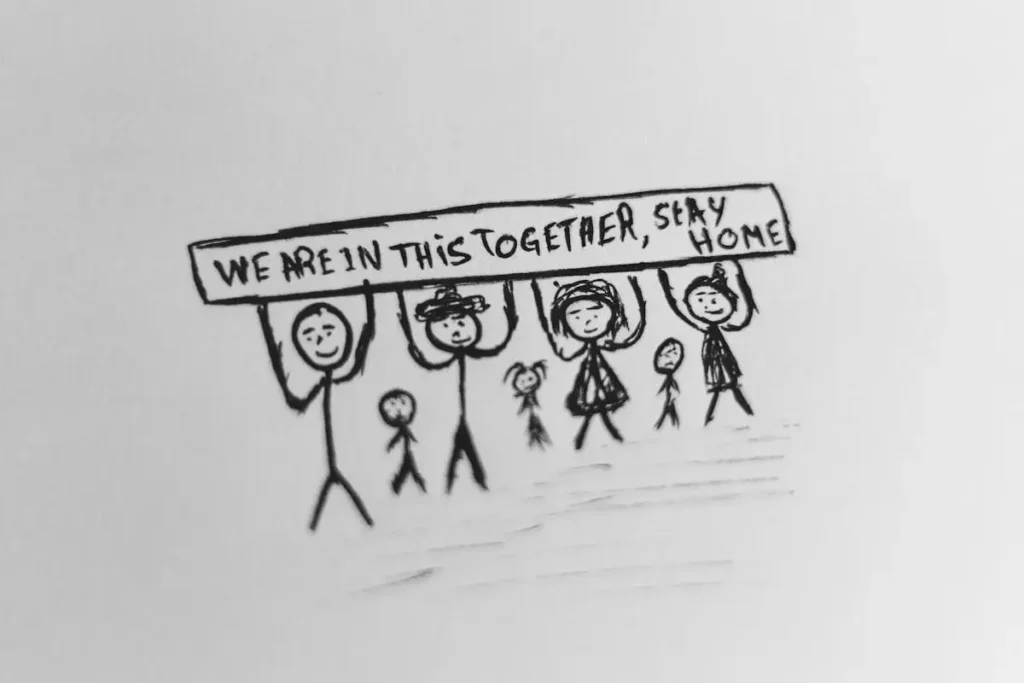people supporting each other