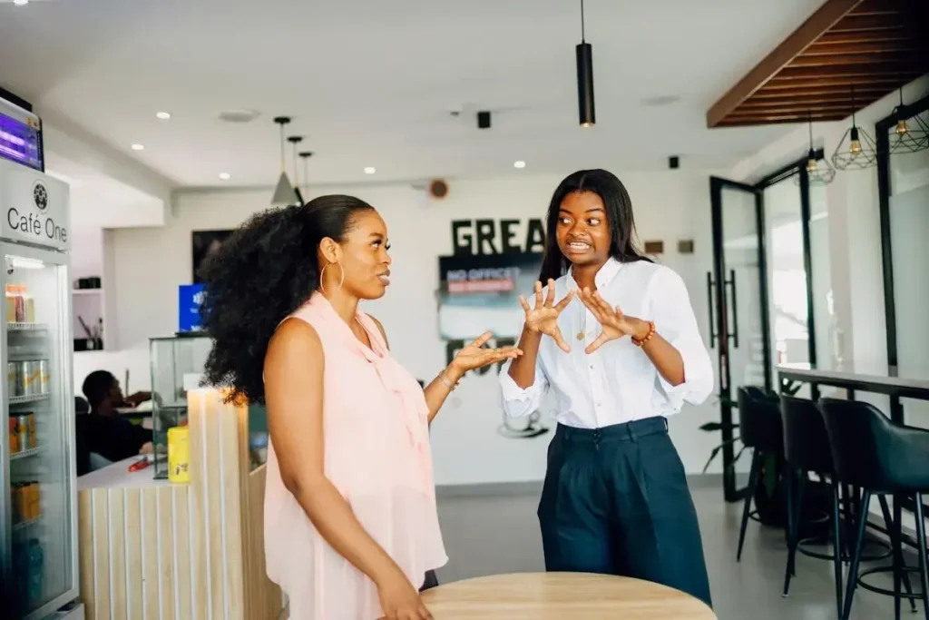 person engaged conversation