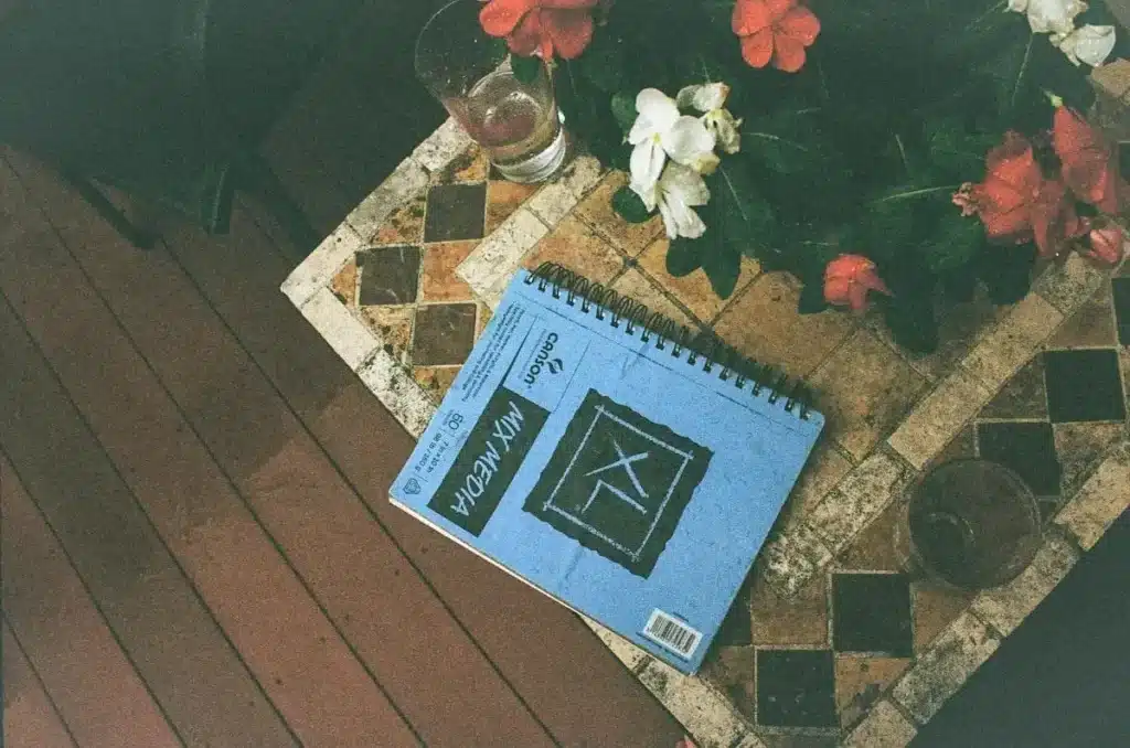 person journaling home