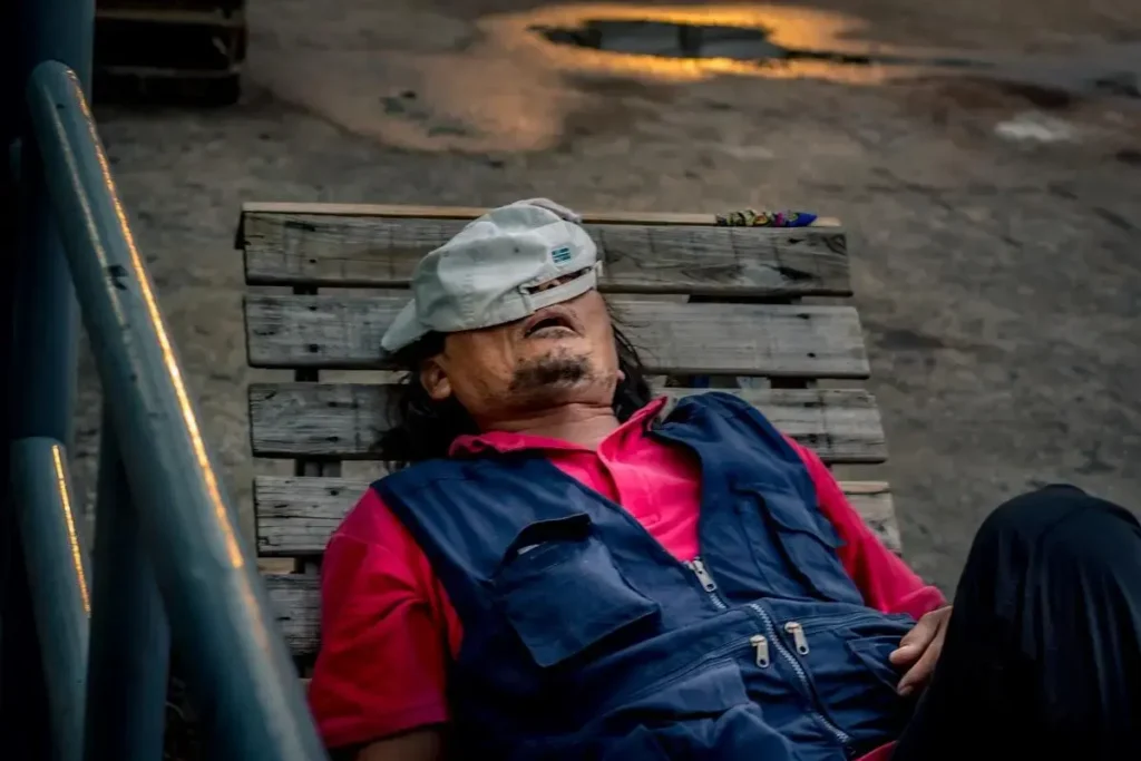 person resting peacefully